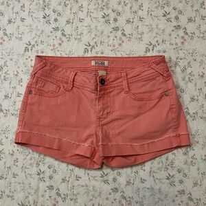 Y2k Mudd Pink Lowrise Micro Mini Short Shorts Cuffed Distressed Mcbling
